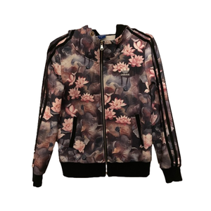 29. Adidas Floral zip up hooded jacket